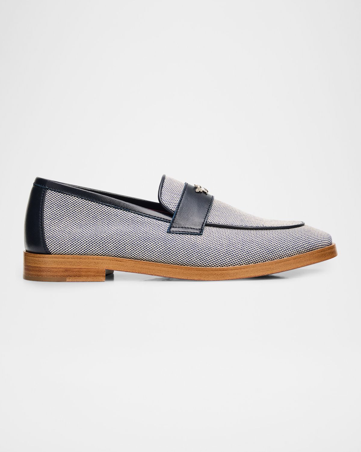 Bougeotte Lofty Flaneur Leather and Cotton Penny Loafers