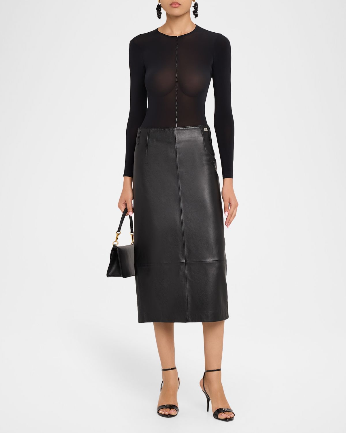 Wolford Crystal String Buenos Aires Long-Sleeve Bodysuit - Women's Clothing