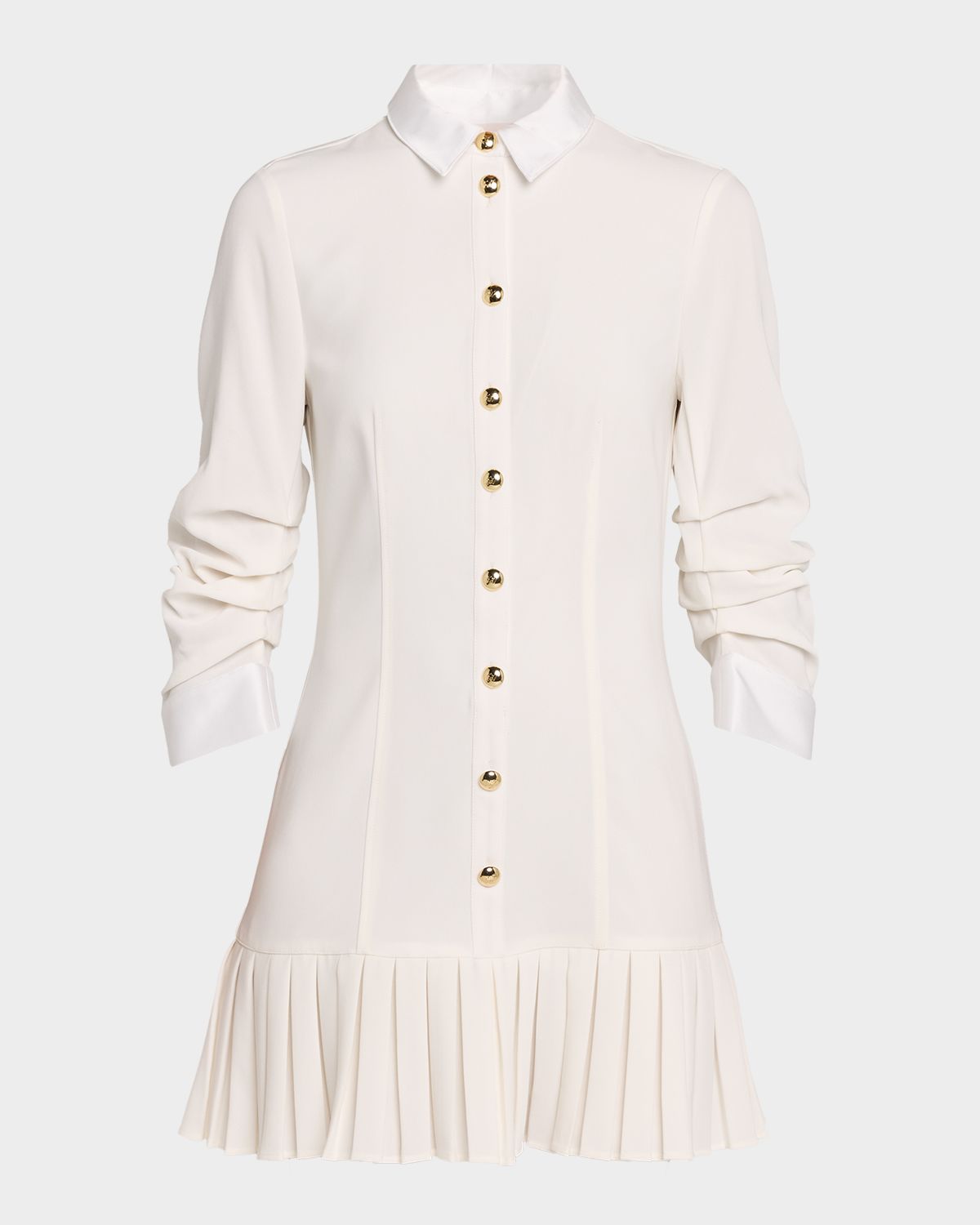 Cinq a Sept Luca Drapey Crepe Mini Shirtdress
