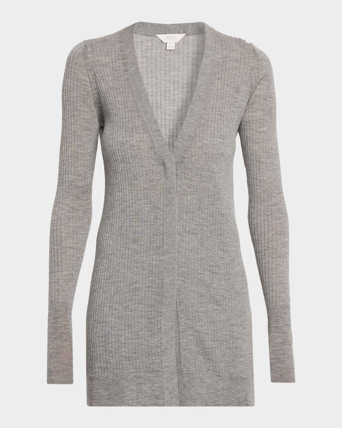 Malo Cashmere Wide Rib Long Cardigan