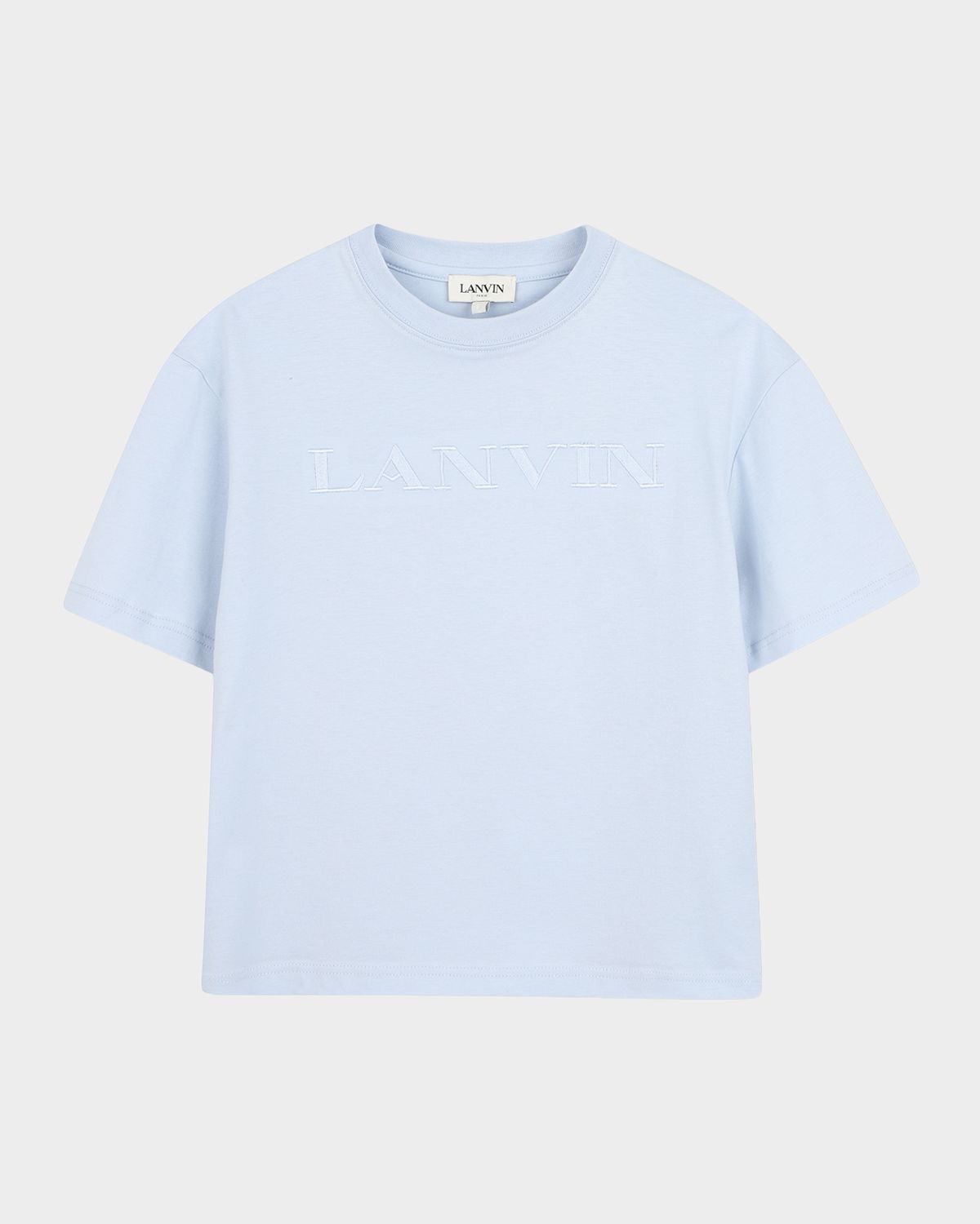 Lanvin Kid 's Logo-Embroidered Short-Sleeved T-Shirt, Size 8-14