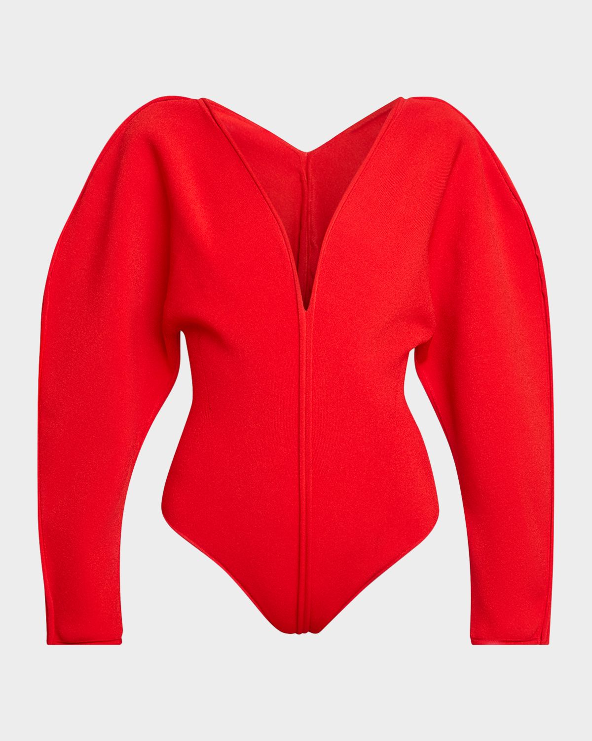 Givenchy Puff-Sleeve Deep V-Neck Bodysuit | Thumbnail 6