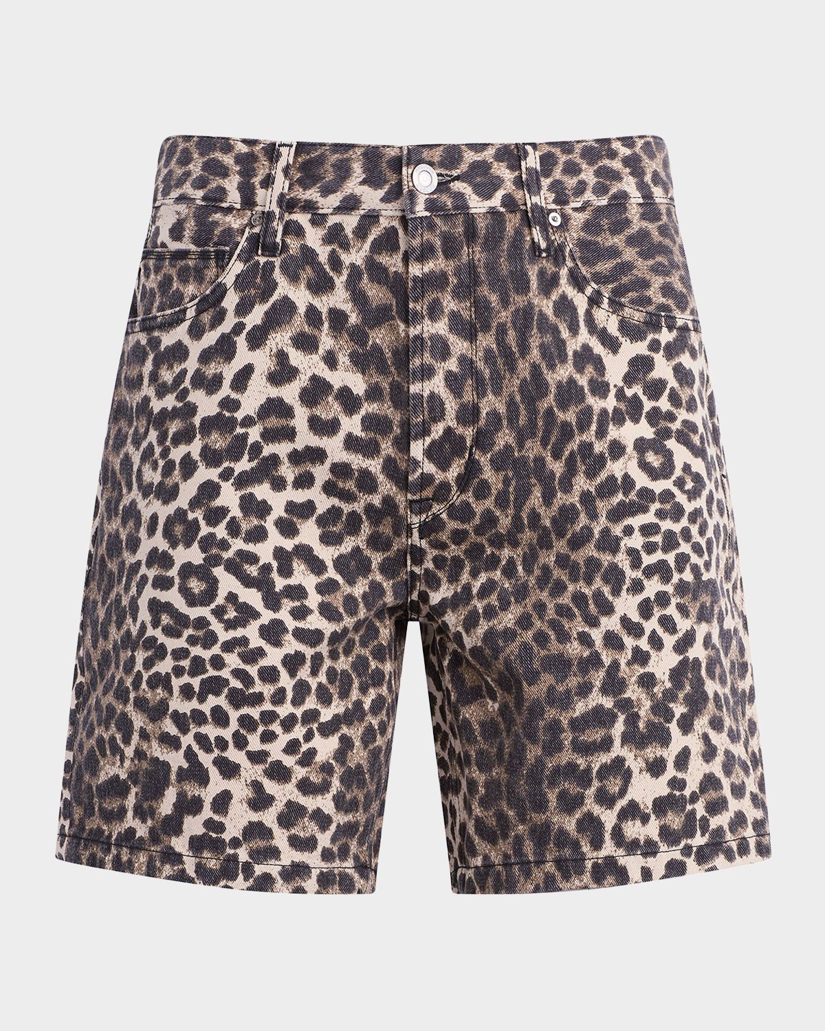 Hudson Men 's Cotton Cheetah-Print Five-Pocket Shorts