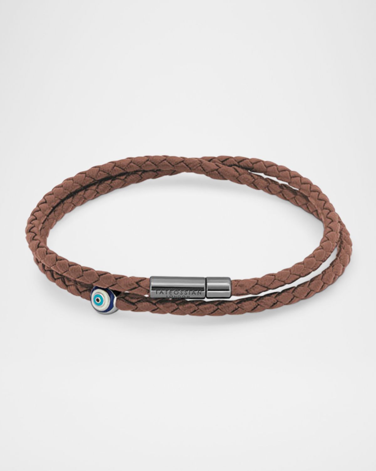 Tateossian Men 's Recycled Cable Bracelet with Enamel Evil Eye