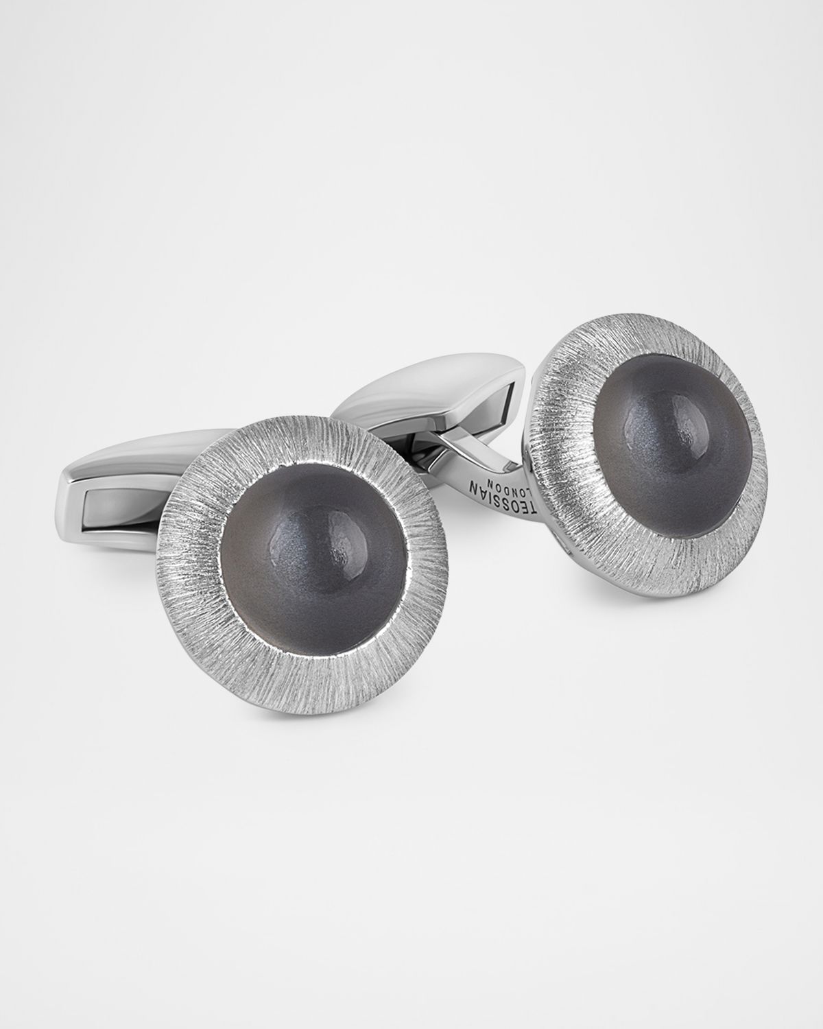 Tateossian Men 's Graffiato Moonstone Round Cufflinks