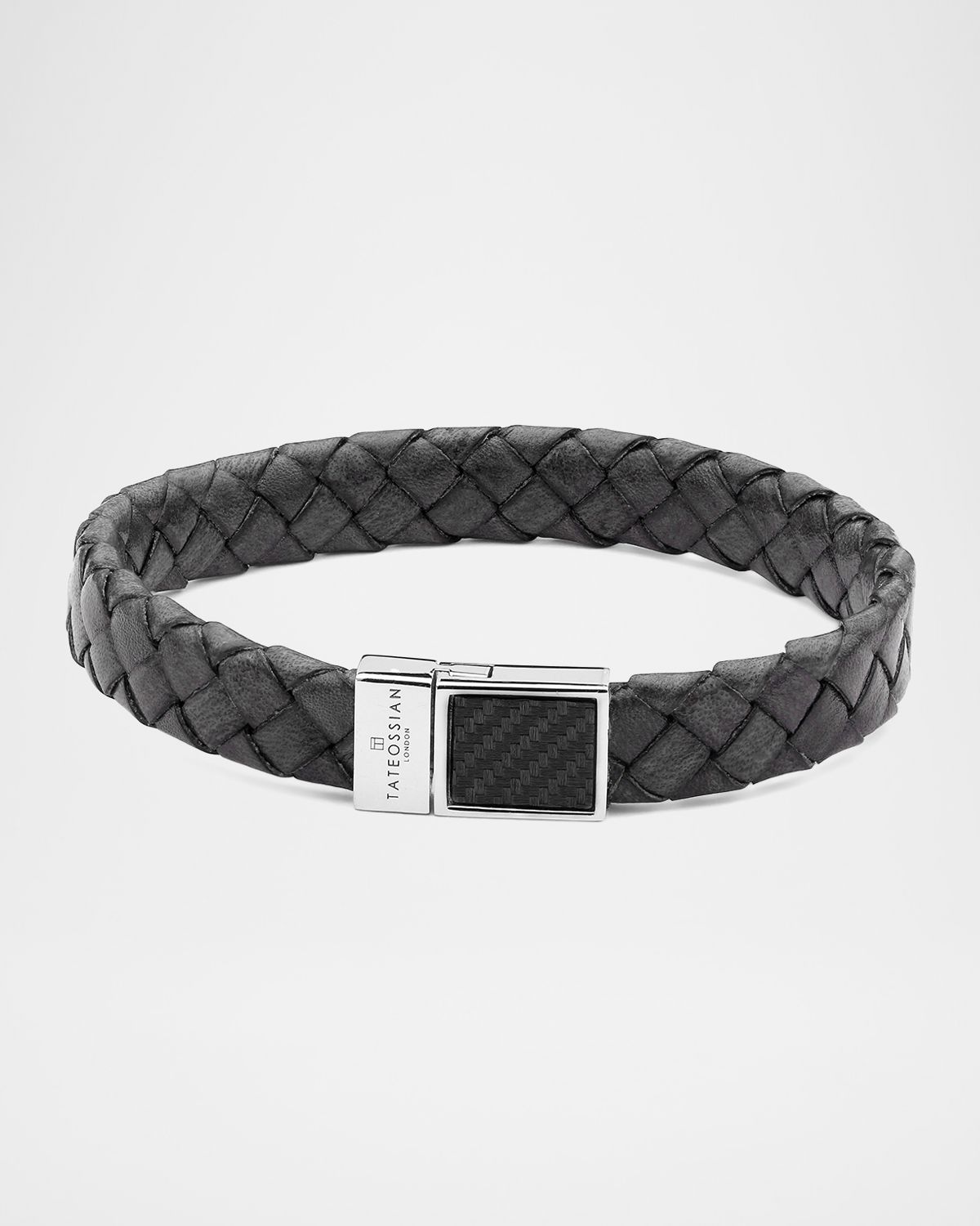 Tateossian Men 's Western Braided Leather Bracelet