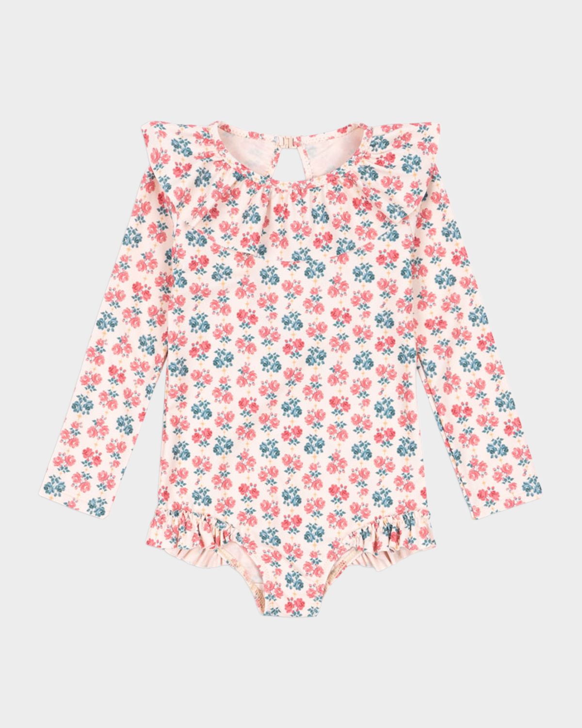 Konges Slojd Girl 's Manuca Floral Long-Sleeve Swimsuit, Size -10