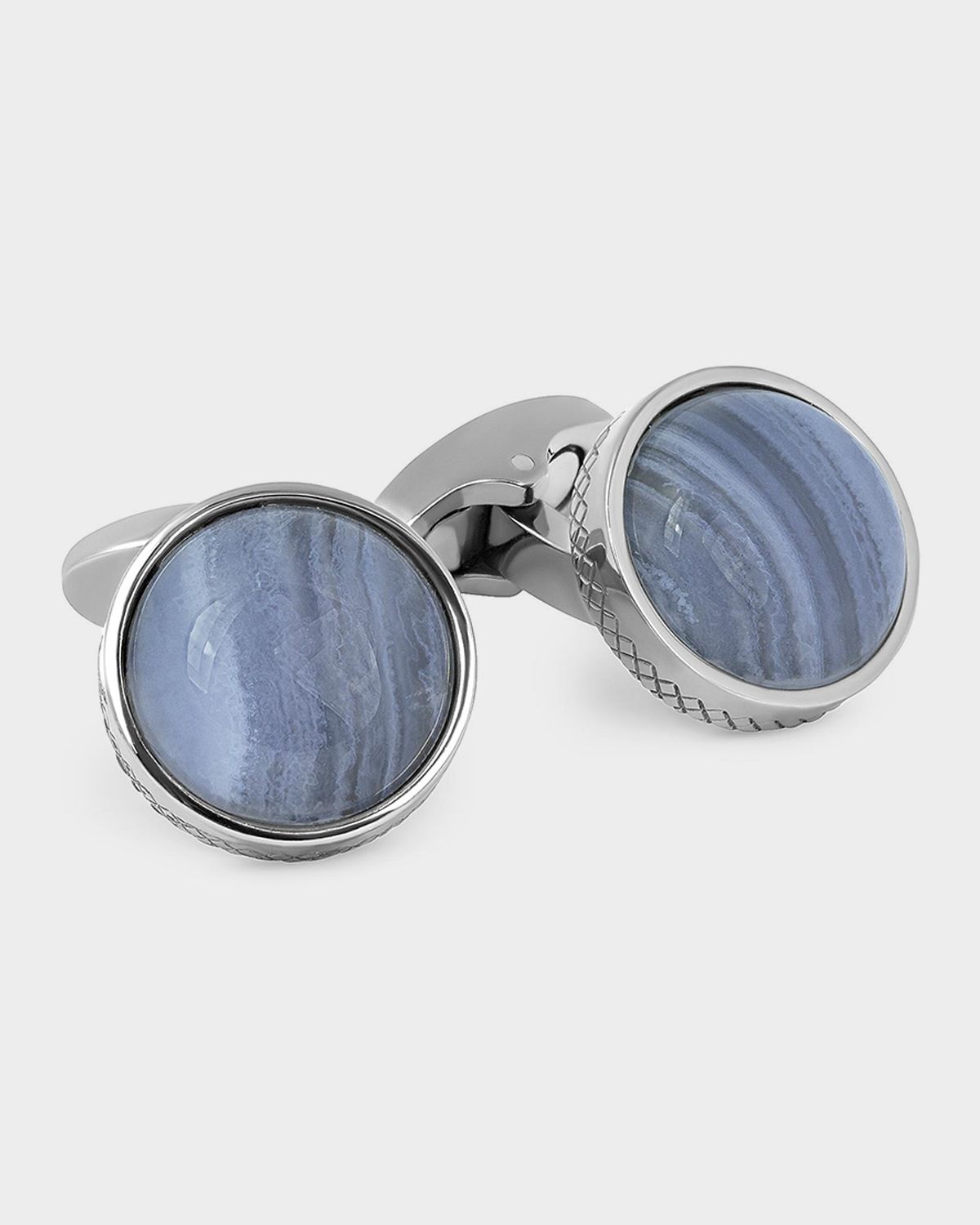 Tateossian Men 's Titanium and Cabochon Gemstone Round Cufflinks