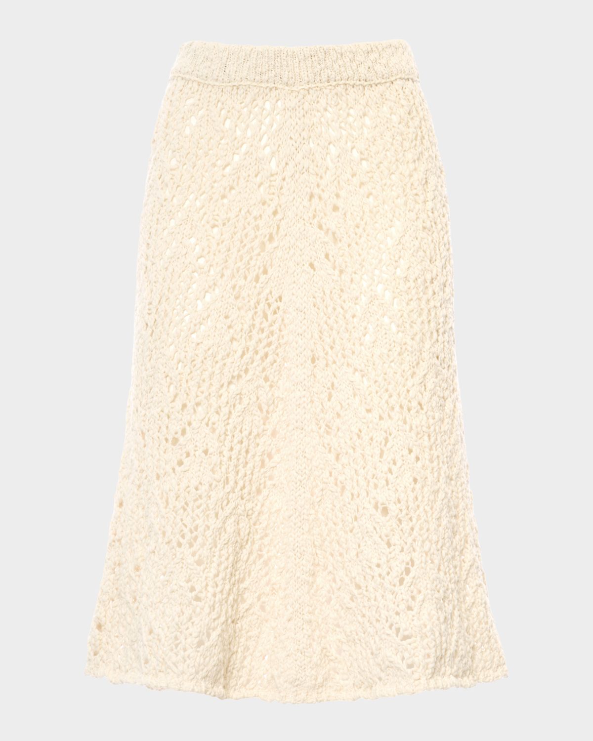 Malo Cotton Flamme Knit Midi Skirt