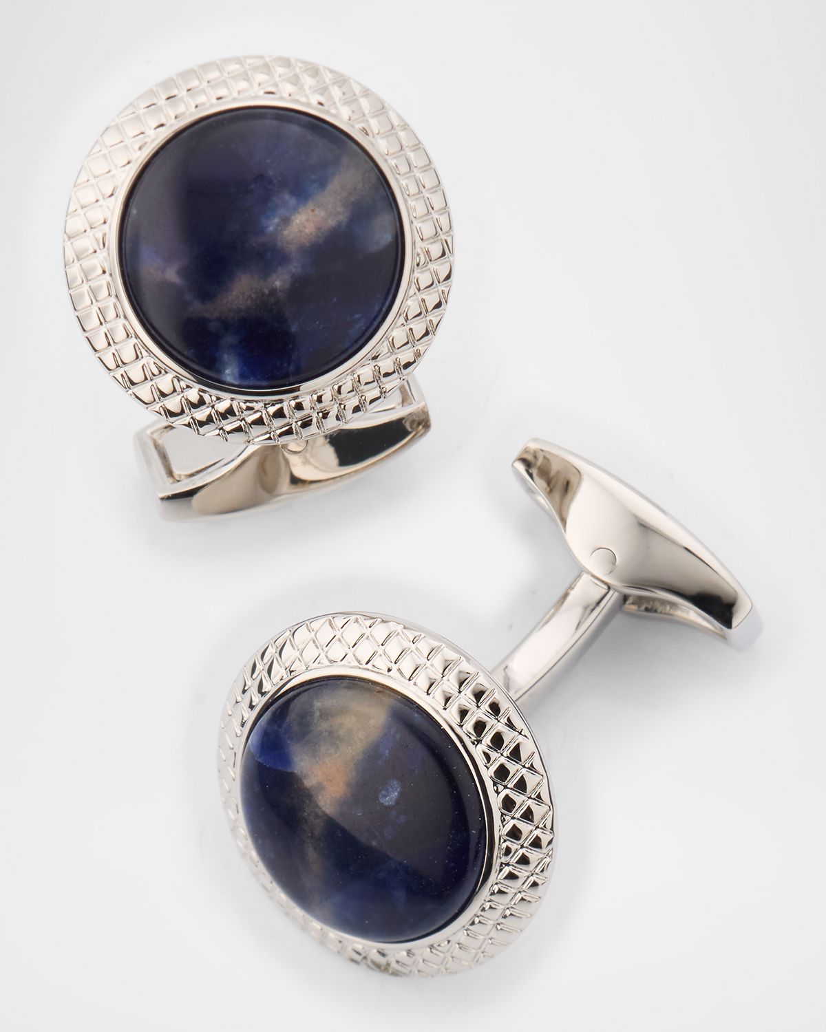 Tateossian Men 's Cabochon Sodalite Round Cufflinks