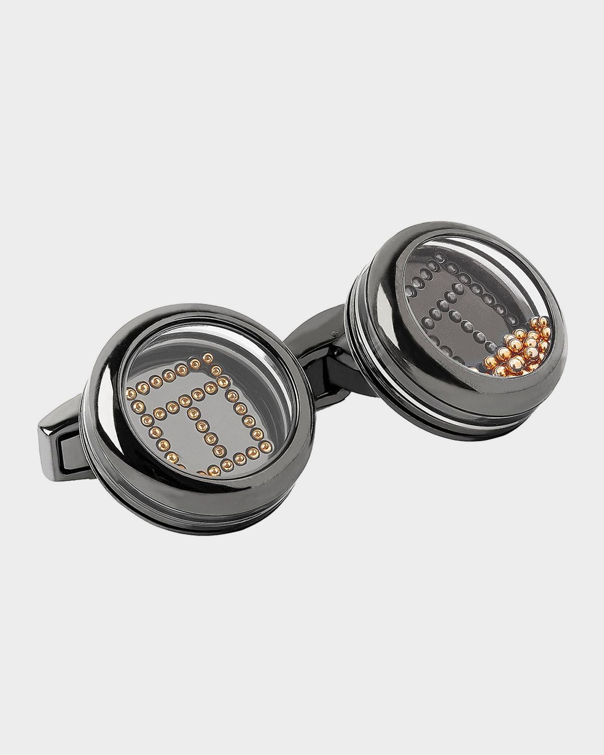 Tateossian Men 's Solitaire Play-Time Gunmetal Cufflinks