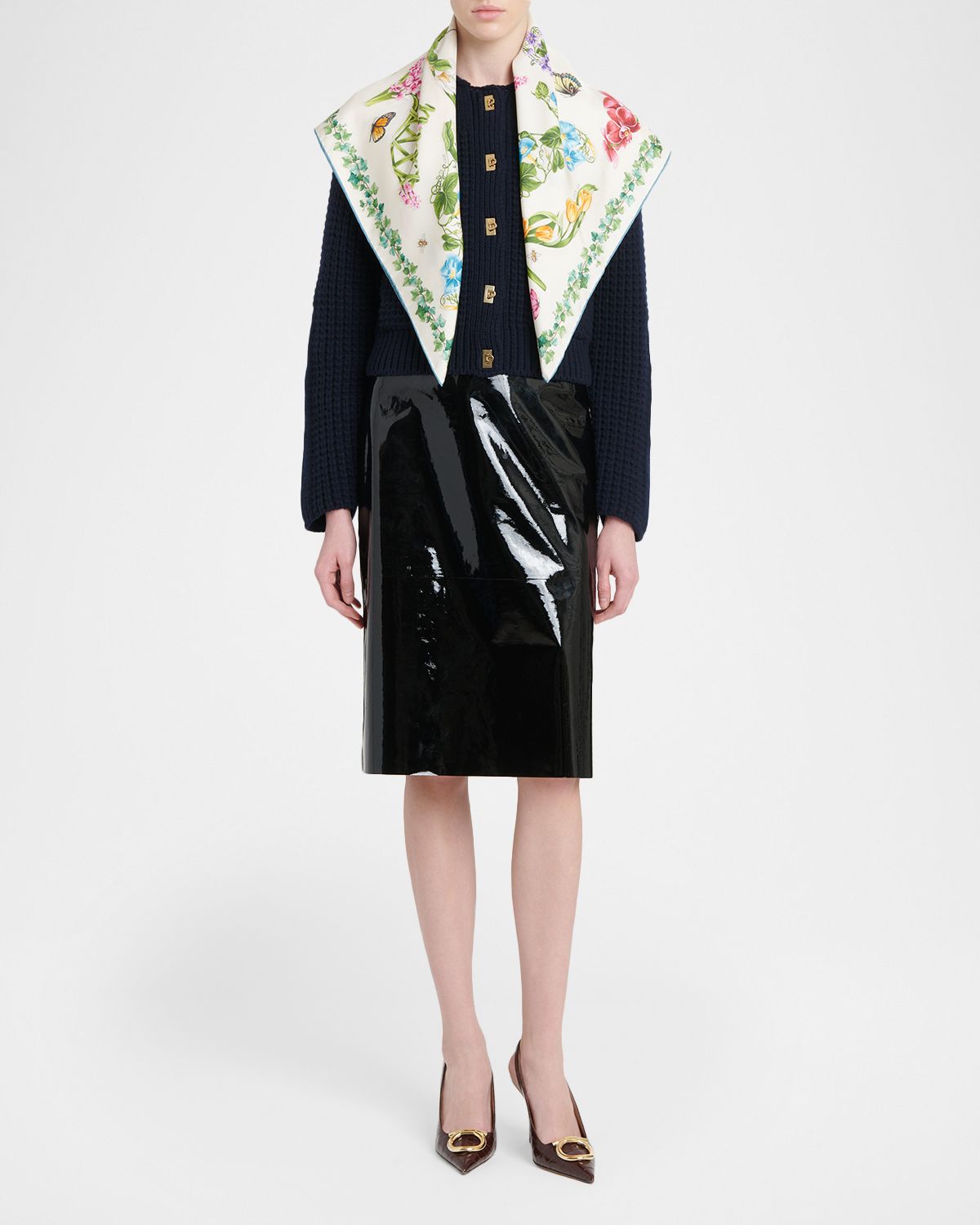 Ferragamo Eden Shoes-Print Silk Scarf | Thumbnail 4 Ferragamo Eden Shoes-Print Silk Scarf | Thumbnail 4