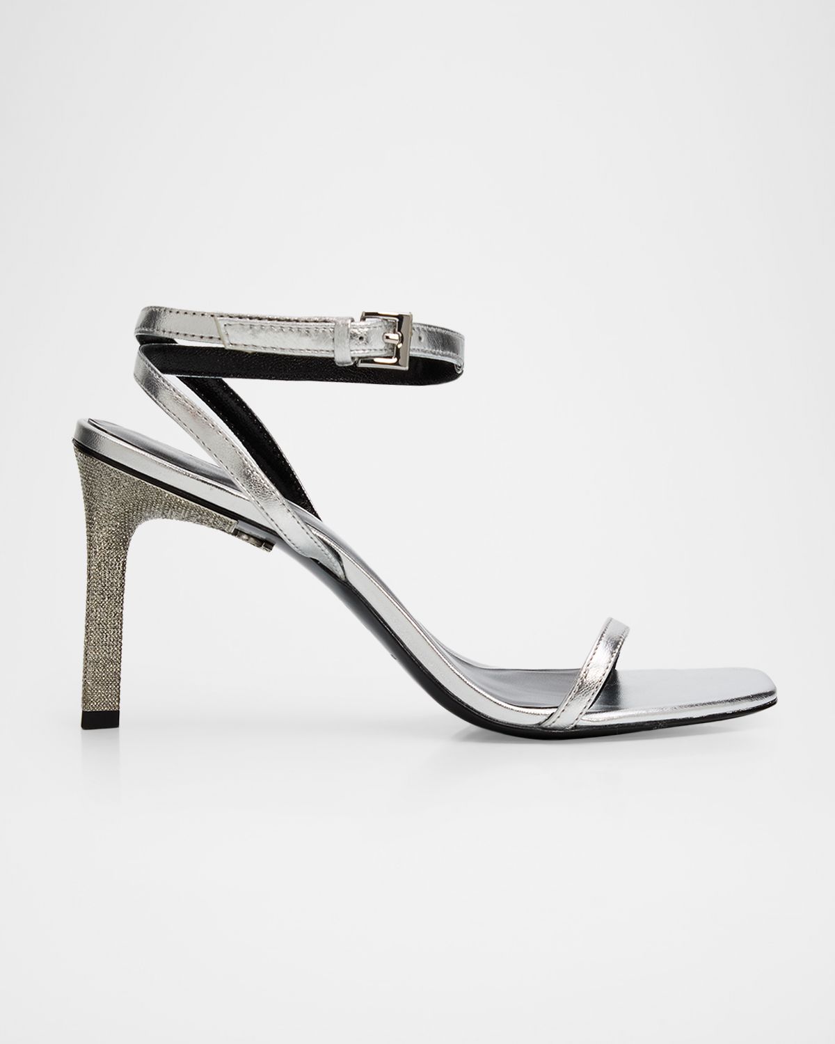 Tory Burch 5mm Metallic Leather Pave Sandals