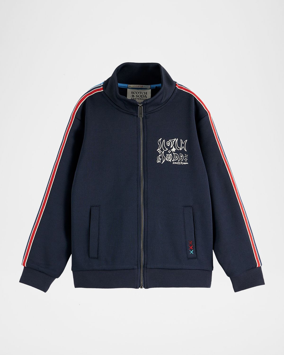 Scotch & Soda Boy 's Interlock Zip-Front Track Jacket, Size -12