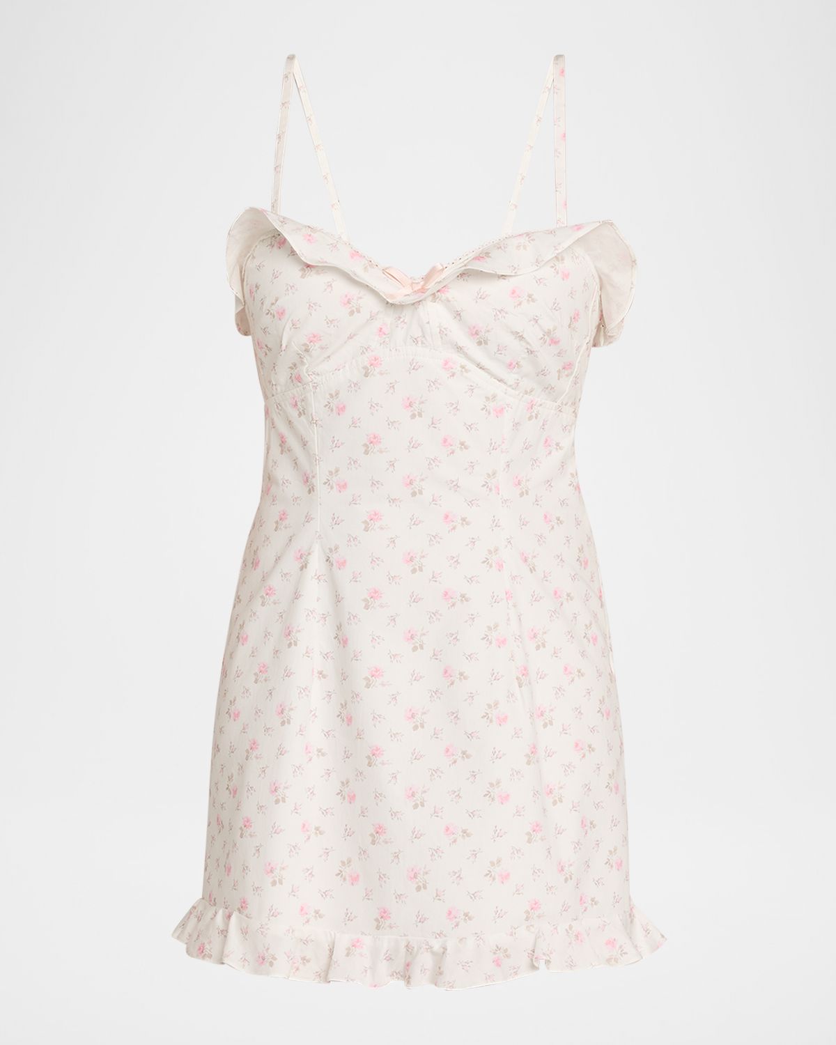 LoveShackFancy Stephania Floral Cotton Mini Dress