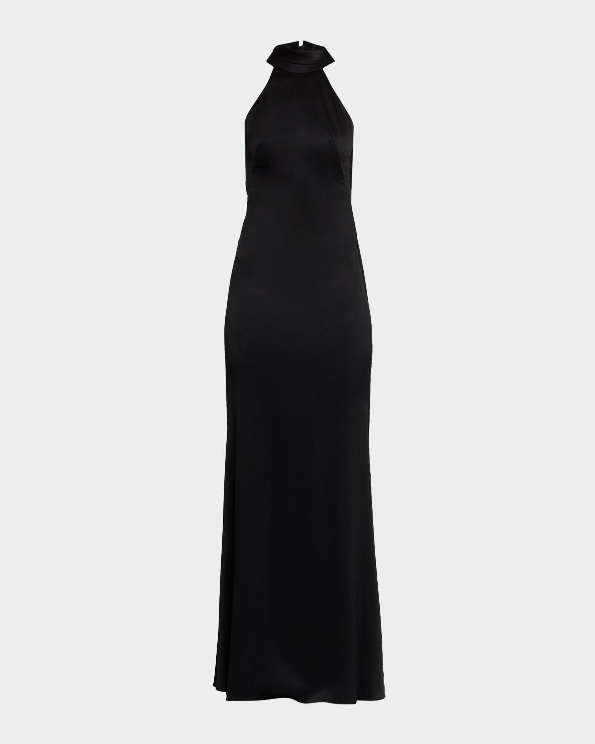 Ungaro Poppy Lace-Back Halter Column Gown