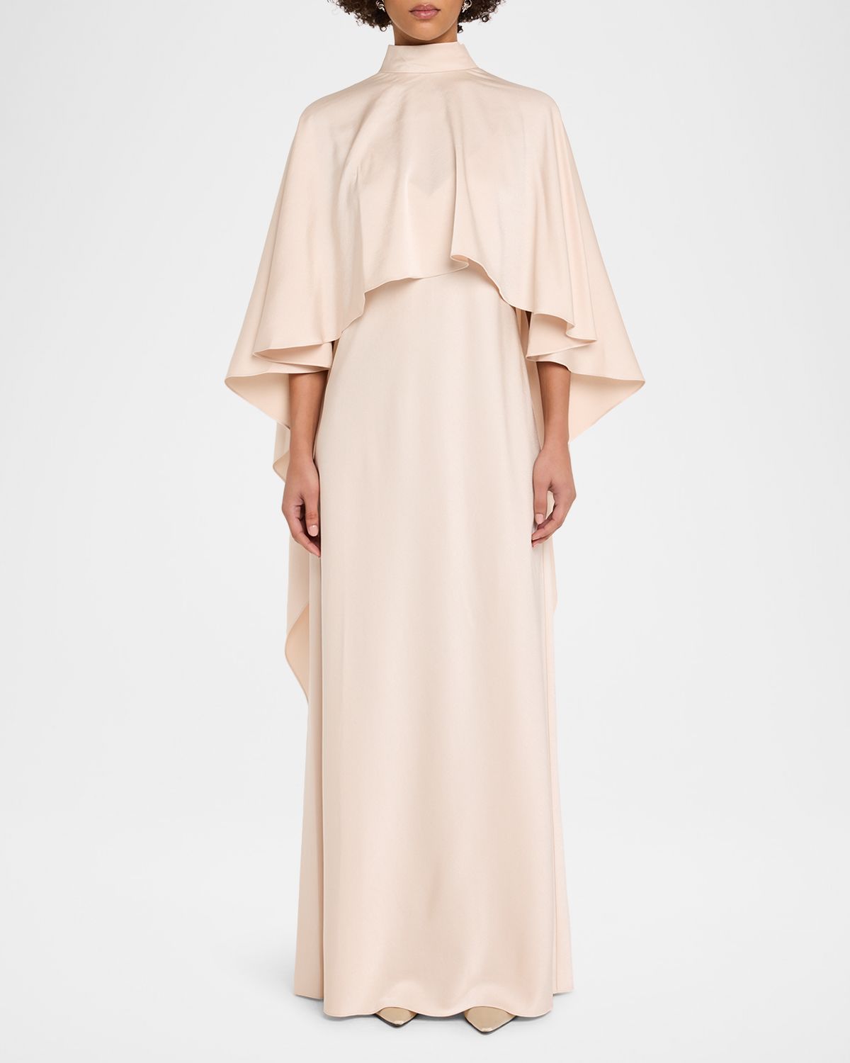 Ungaro Abigal Mock-Neck Cape Gown
