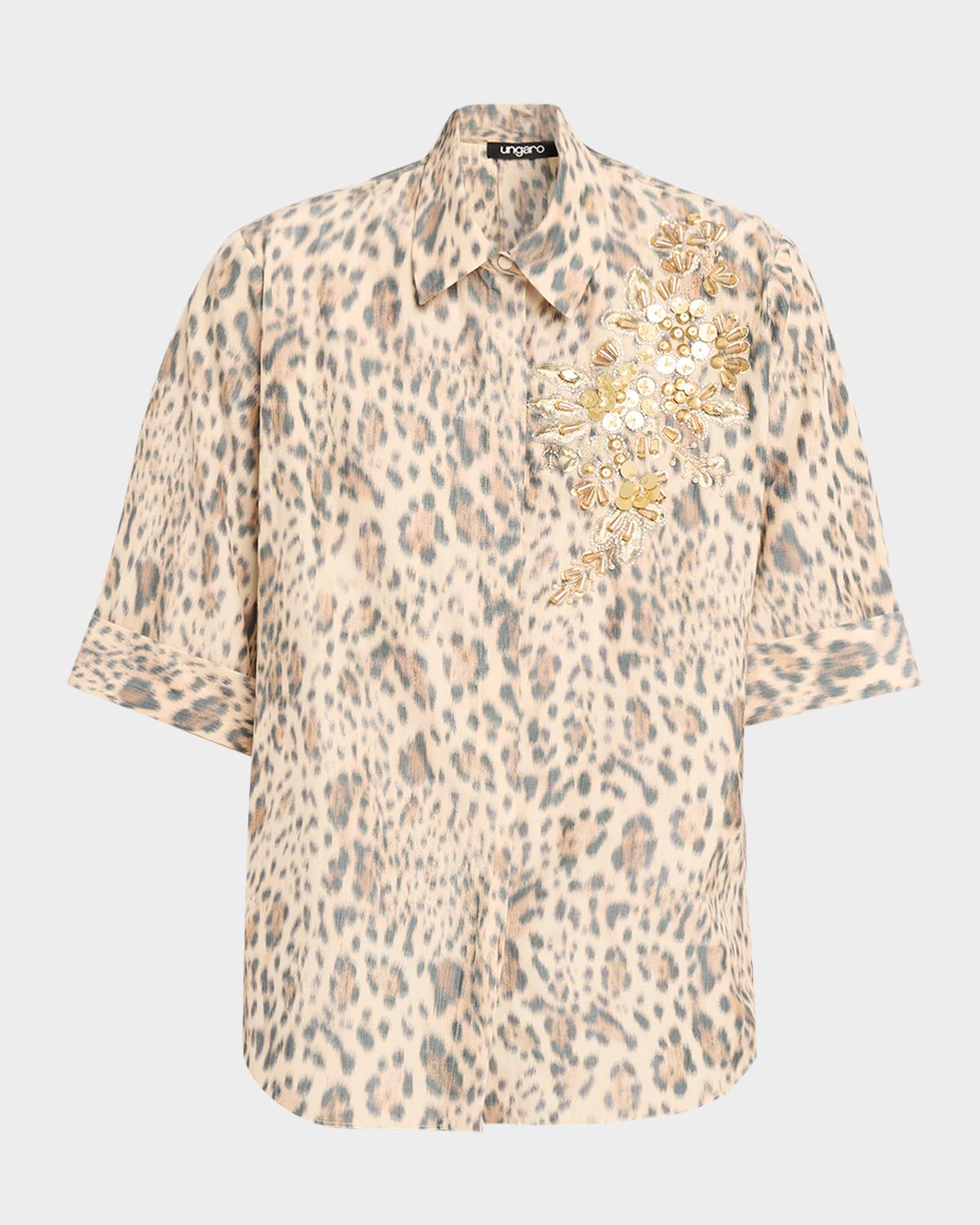 Ungaro Aimee Beaded Animal-Print Blouse | Thumbnail 6 Ungaro Aimee Beaded Animal-Print Blouse | Thumbnail 6
