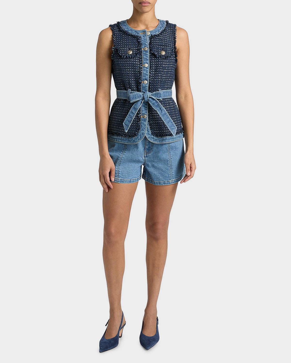 Cinq a Sept Vinny Denim Bouclé Shorts