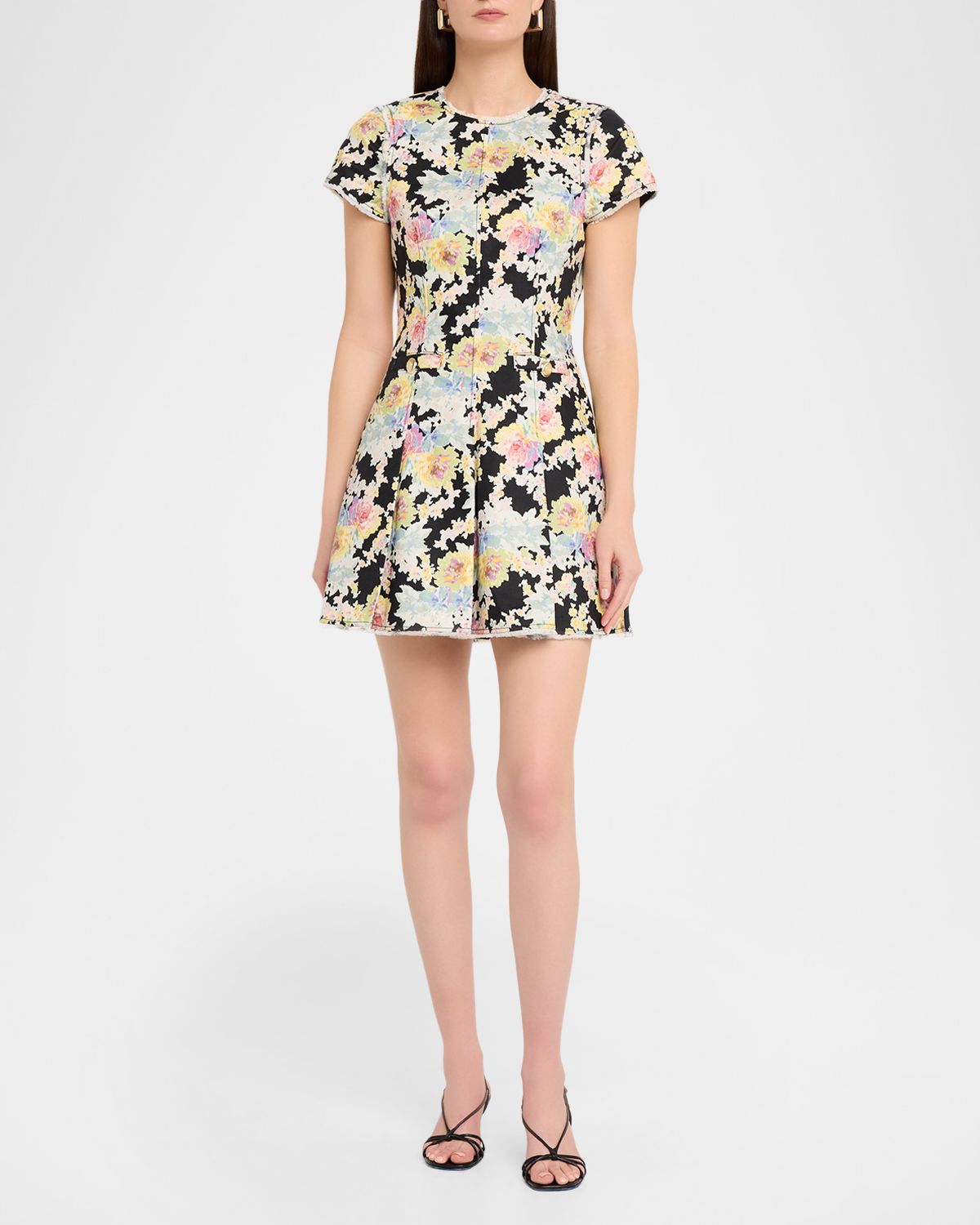 Cinq a Sept Denim Ikat Bouquet Mini Dress