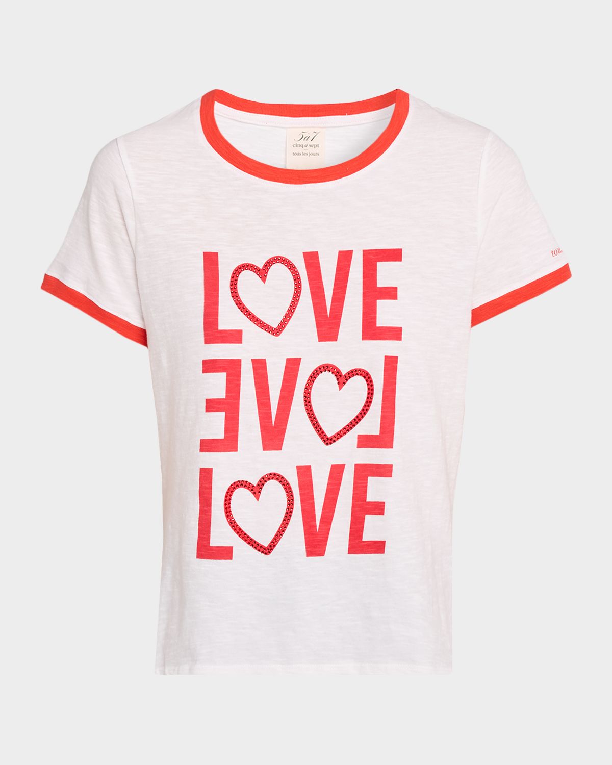 Cinq a Sept Rhinestone Love Ringer Tee