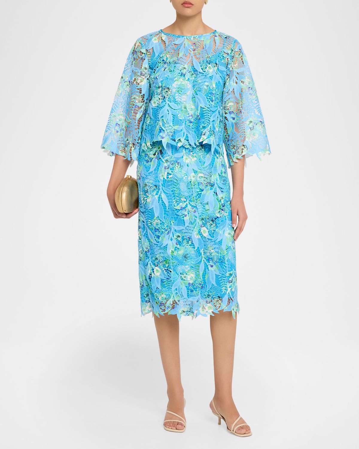 Ungaro Parker Printed Guipure Leaf Lace Blouse