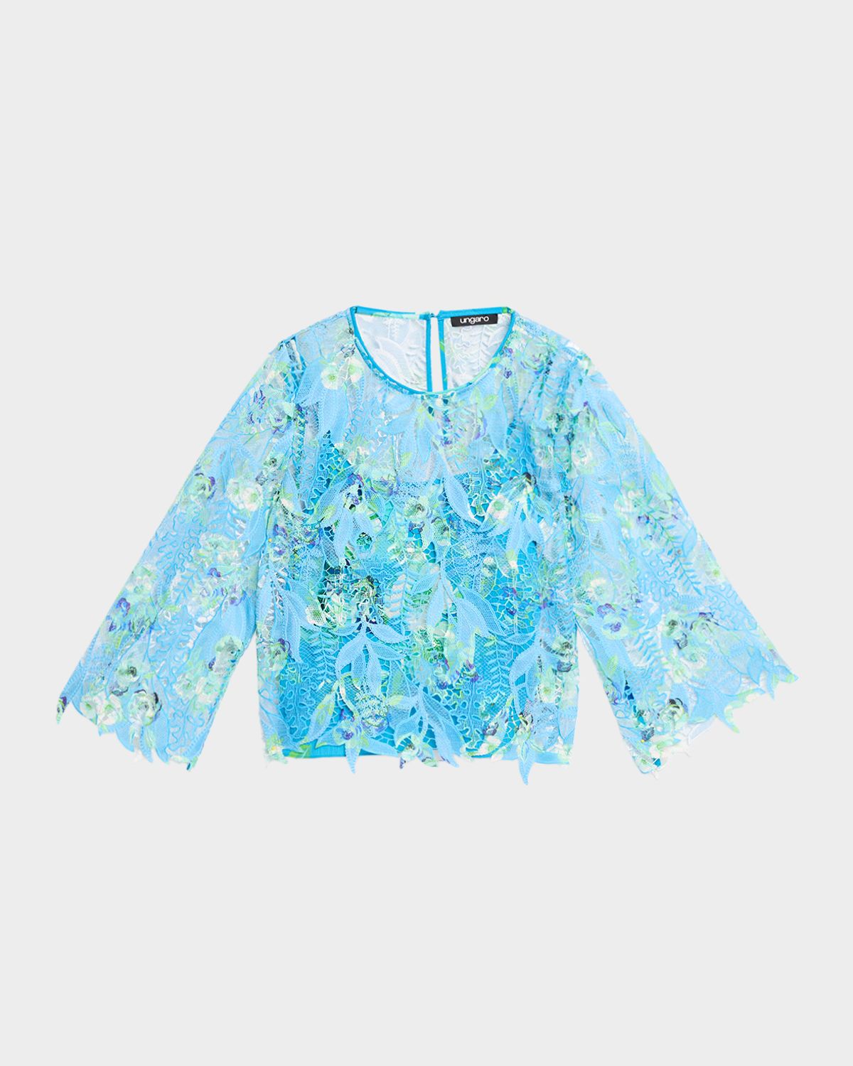 Ungaro Parker Printed Guipure Leaf Lace Blouse