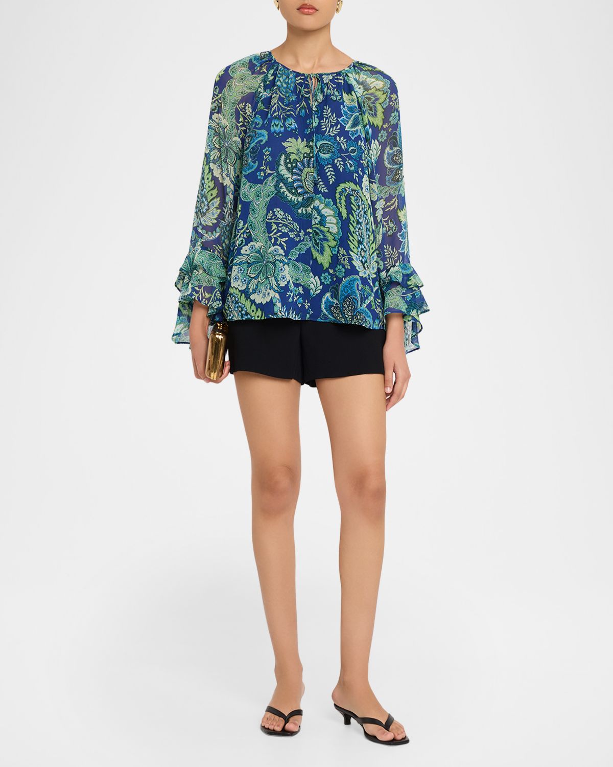 Ungaro Darby Paisley-Print Chiffon Blouse