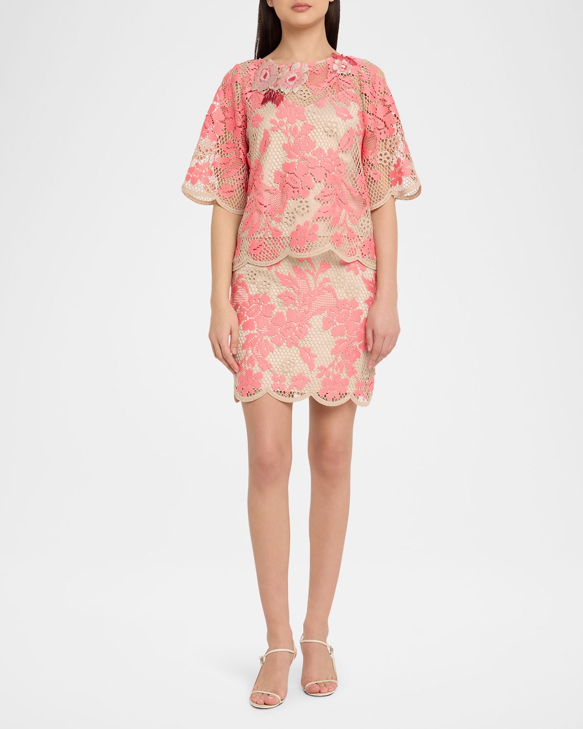 Ungaro Wren Scalloped Floral Lace Blouse
