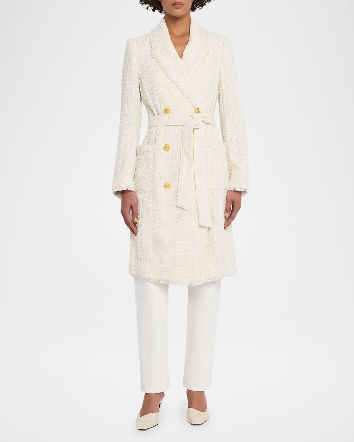 L 'Agence Cooper Tweed Trench Coat