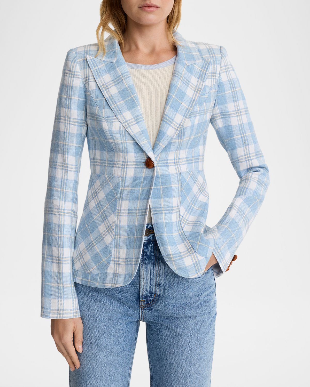 Smythe Plaid Single-Breasted Blazer | Thumbnail 3 Smythe Plaid Single-Breasted Blazer | Thumbnail 3