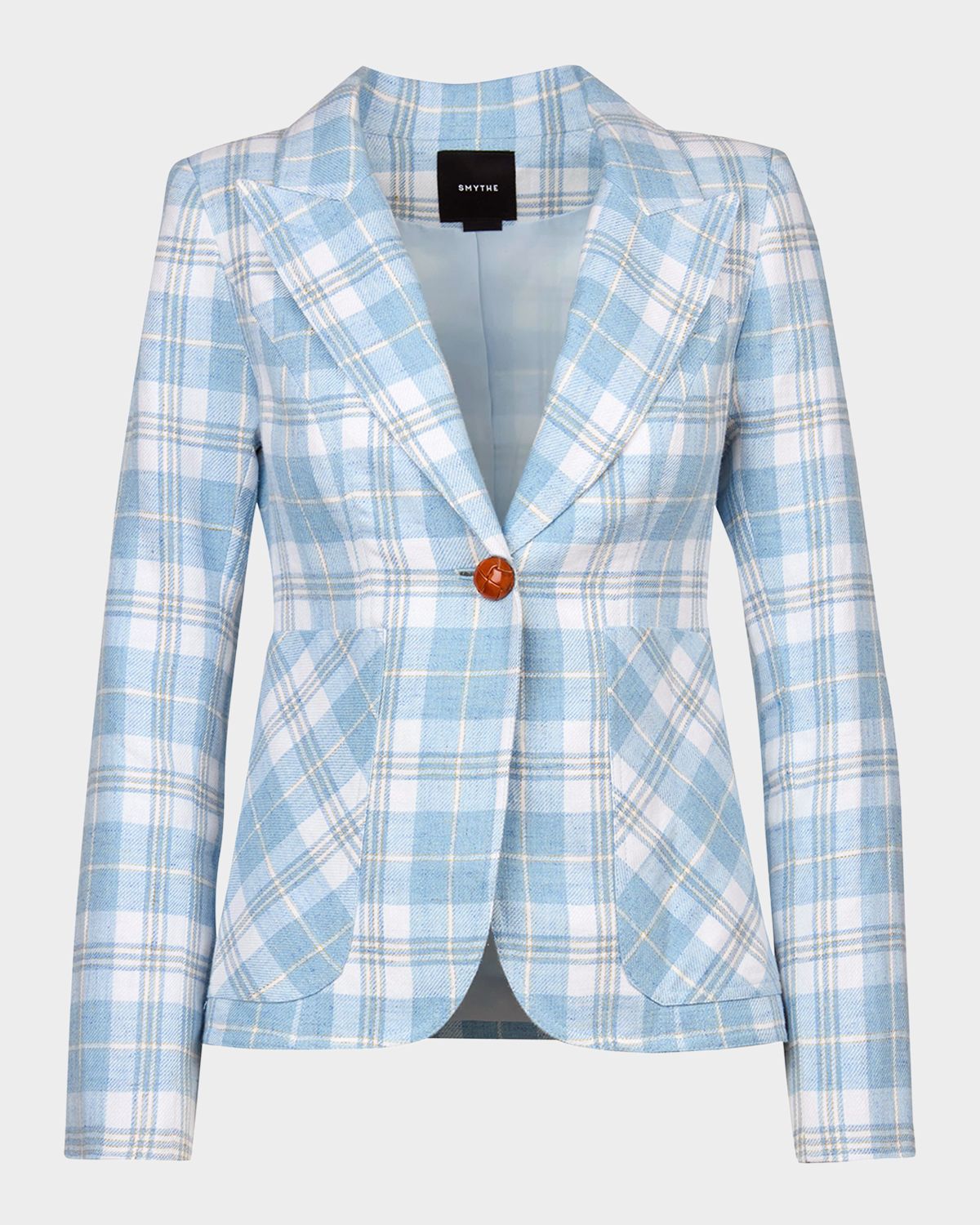 Smythe Plaid Single-Breasted Blazer