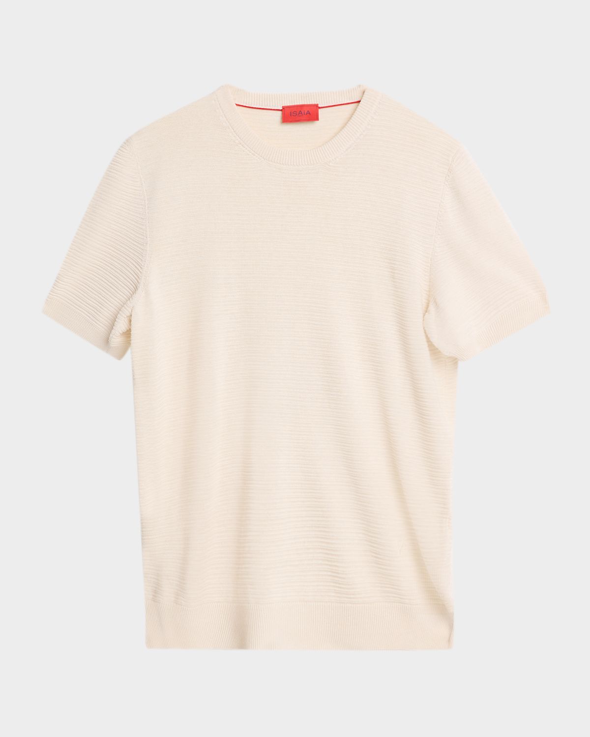 Isaia Men 's Silk/Linen Ribbed Short-Sleeve Sweater | Thumbnail 6 Isaia Men 's Silk/Linen Ribbed Short-Sleeve Sweater | Thumbnail 6