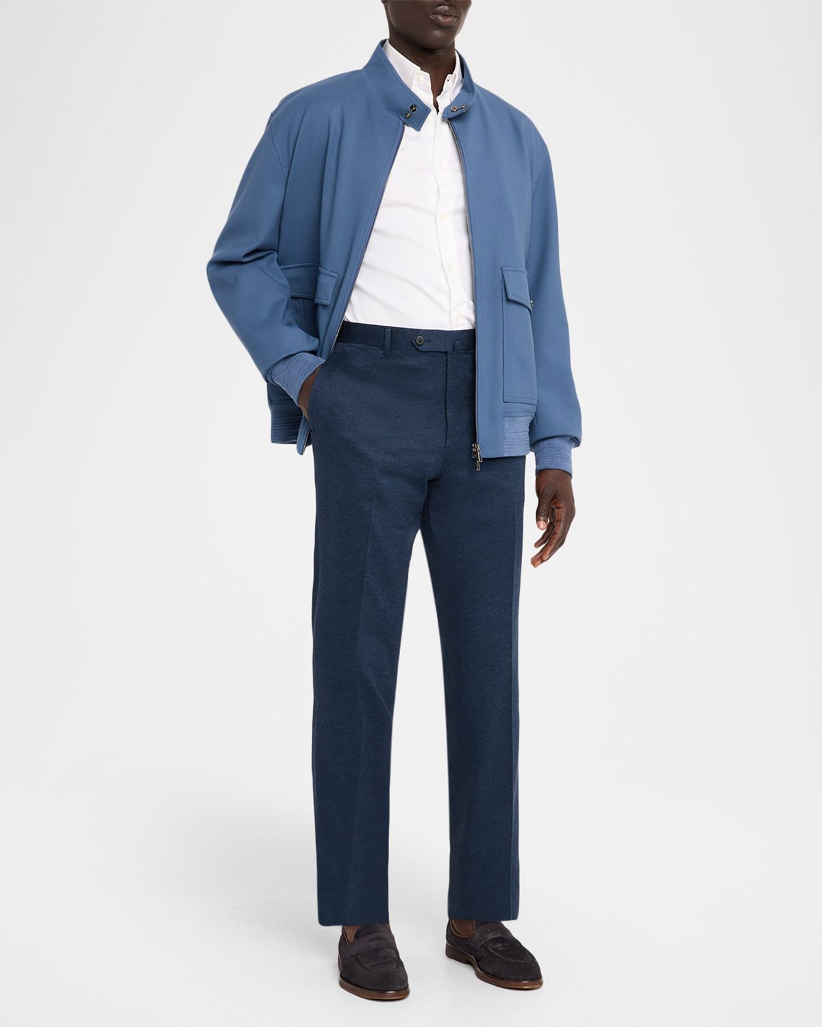 Isaia Cotton-Jersey Mid-Rise Straight-Leg Pants