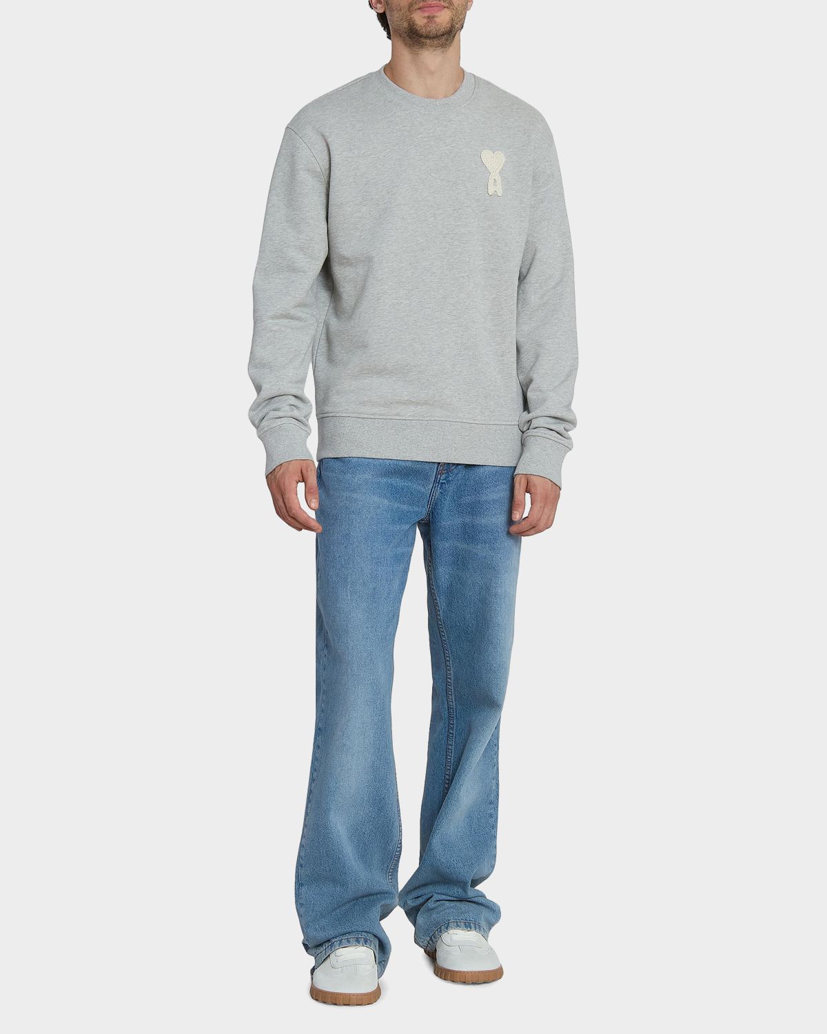 Ami Paris Men 's Crochet-Ami de Coeur Cotton Crewneck Sweater
