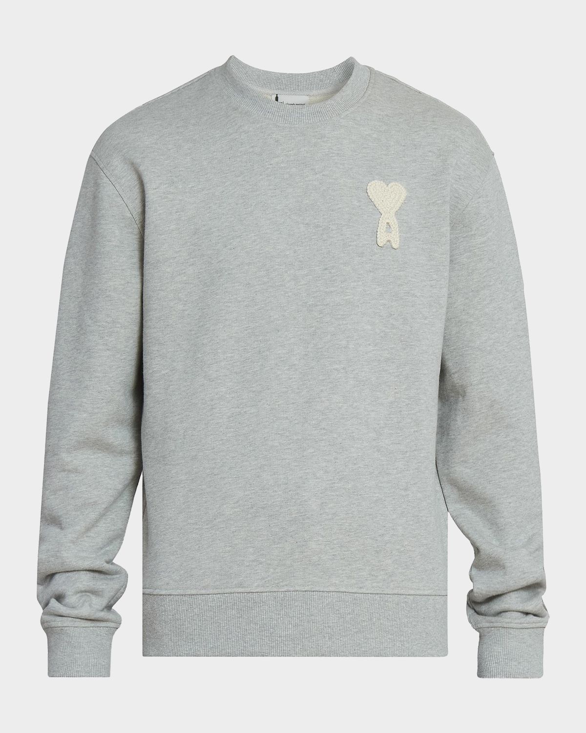 Ami Paris Men 's Crochet-Ami de Coeur Cotton Crewneck Sweater
