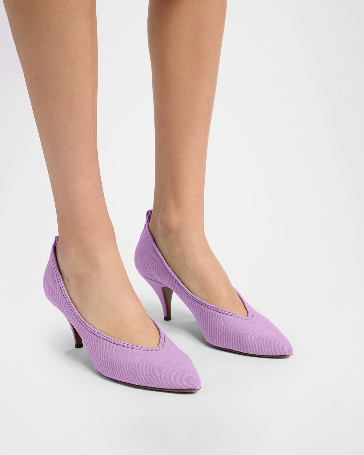 Versace 65mm Canvas Pointed-Toe Pumps