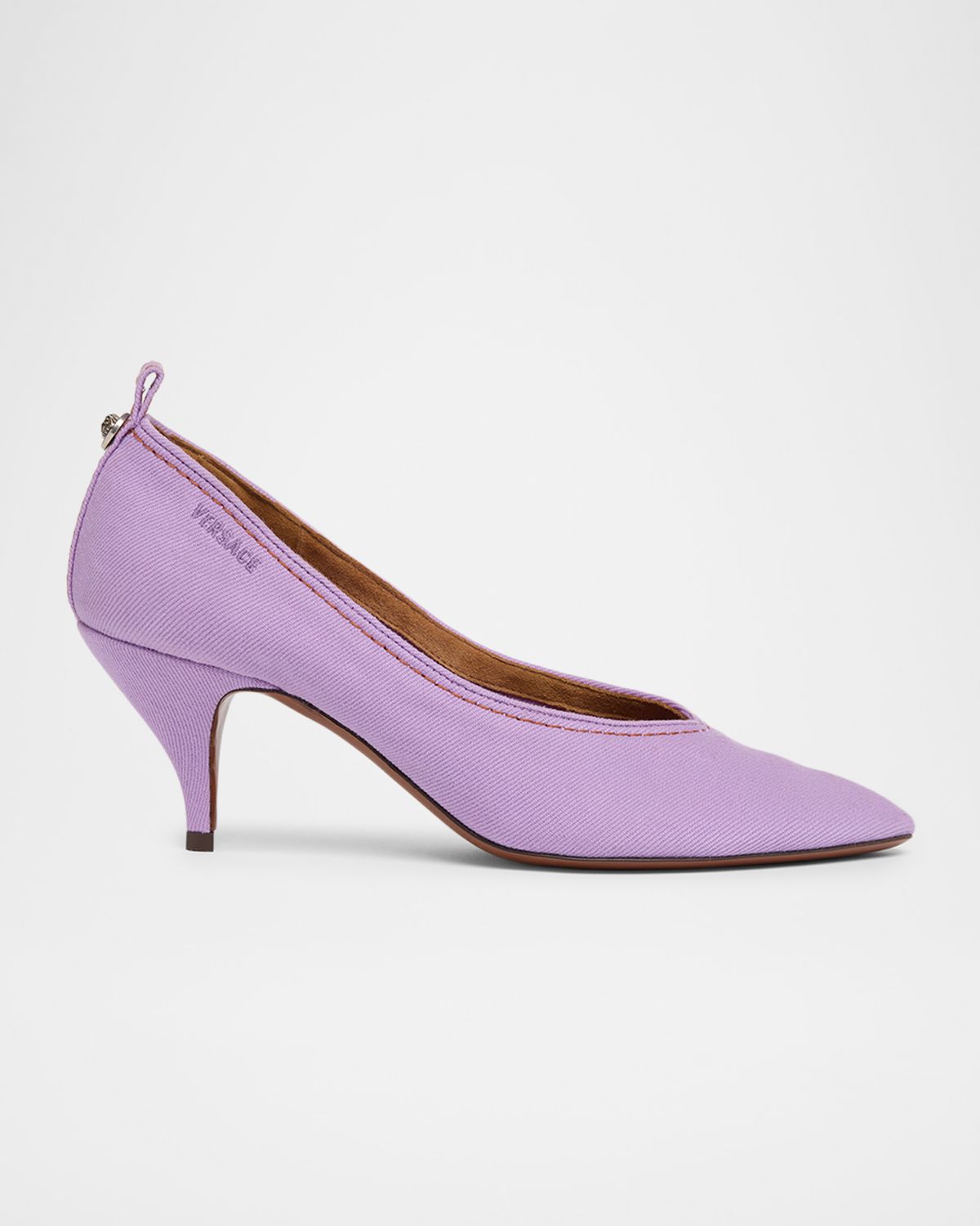 Versace 65mm Canvas Pointed-Toe Pumps | Thumbnail 7