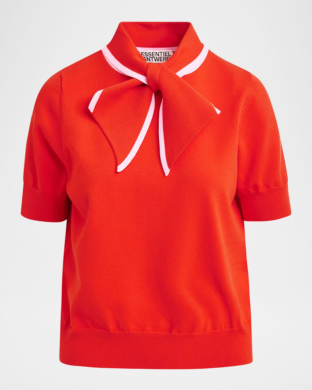 Essentiel Antwerp Jonda Fine-Knit Polo with Contrast Collar
