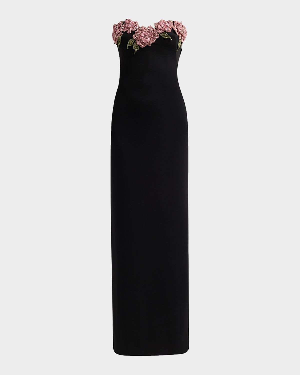 Atelier Prabal Gurung Blanca Embellished Rose Strapless Gown
