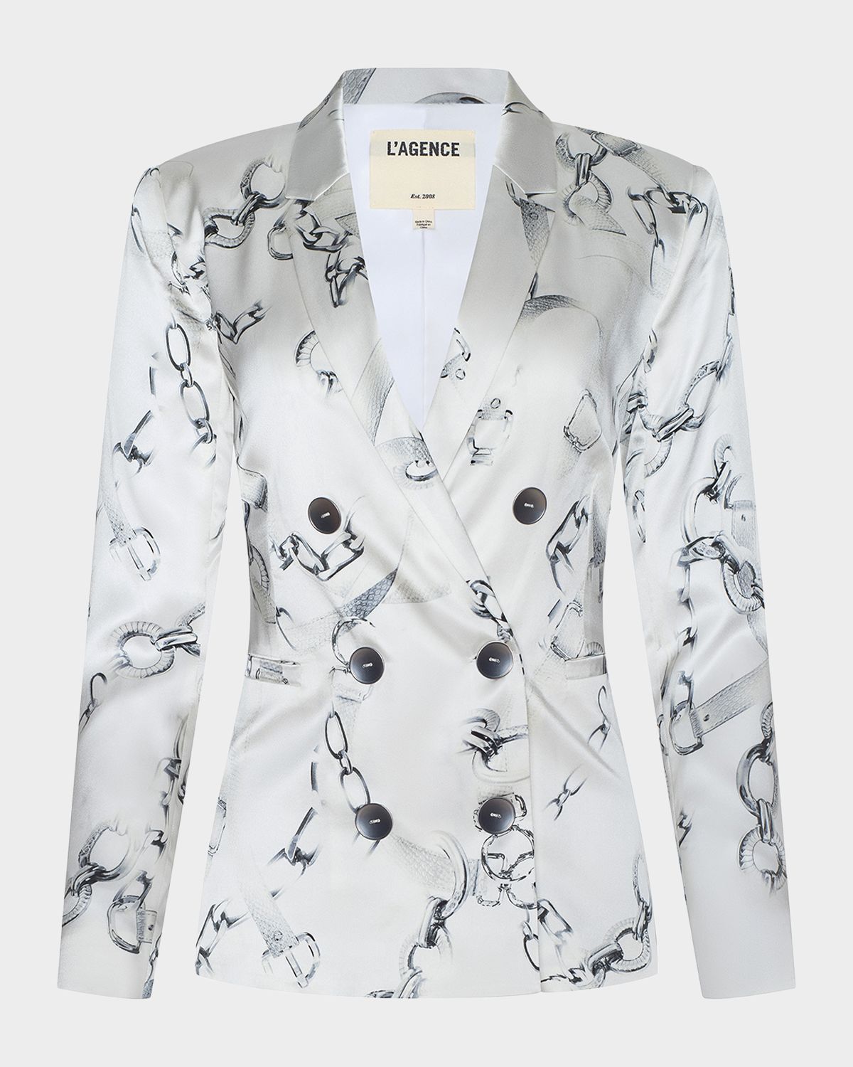 L 'Agence Colin Silk Double-Breasted Blazer