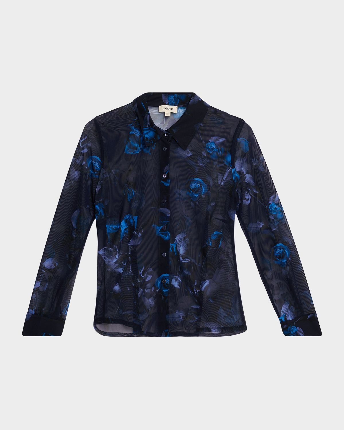 L 'Agence Indiana Fitted Semi-Sheer Blouse