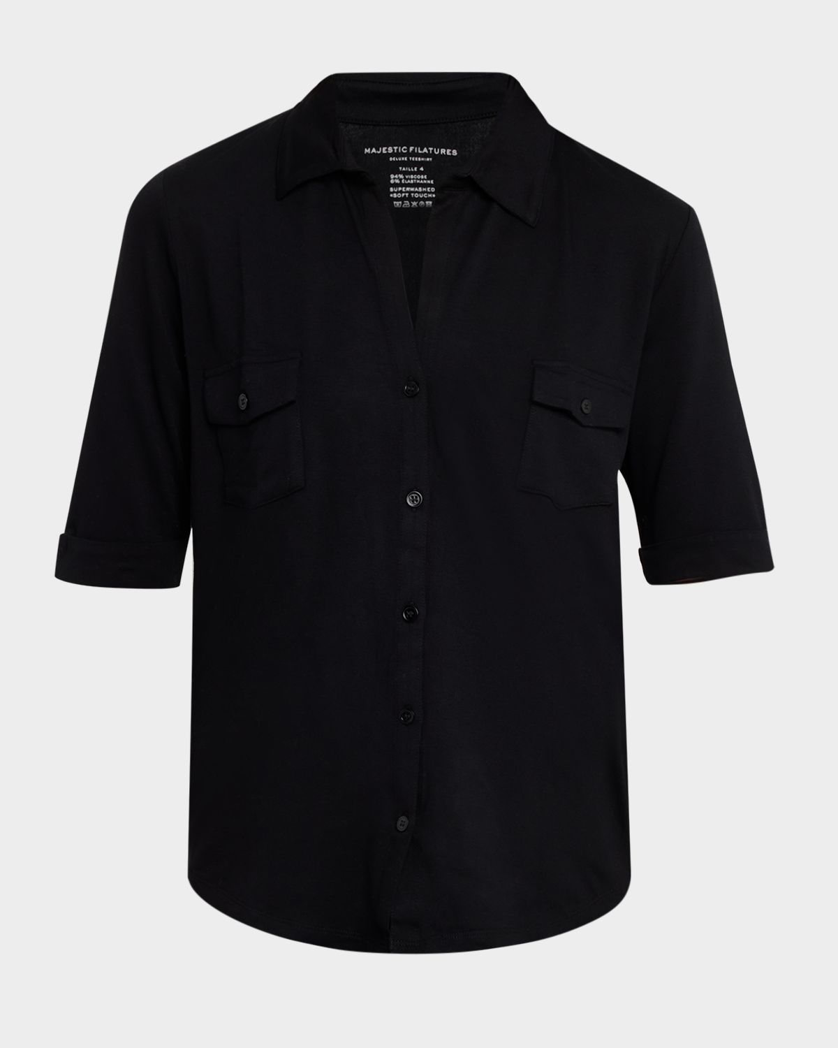 Majestic Filatures Soft Touch Elbow-Sleeve Shirt