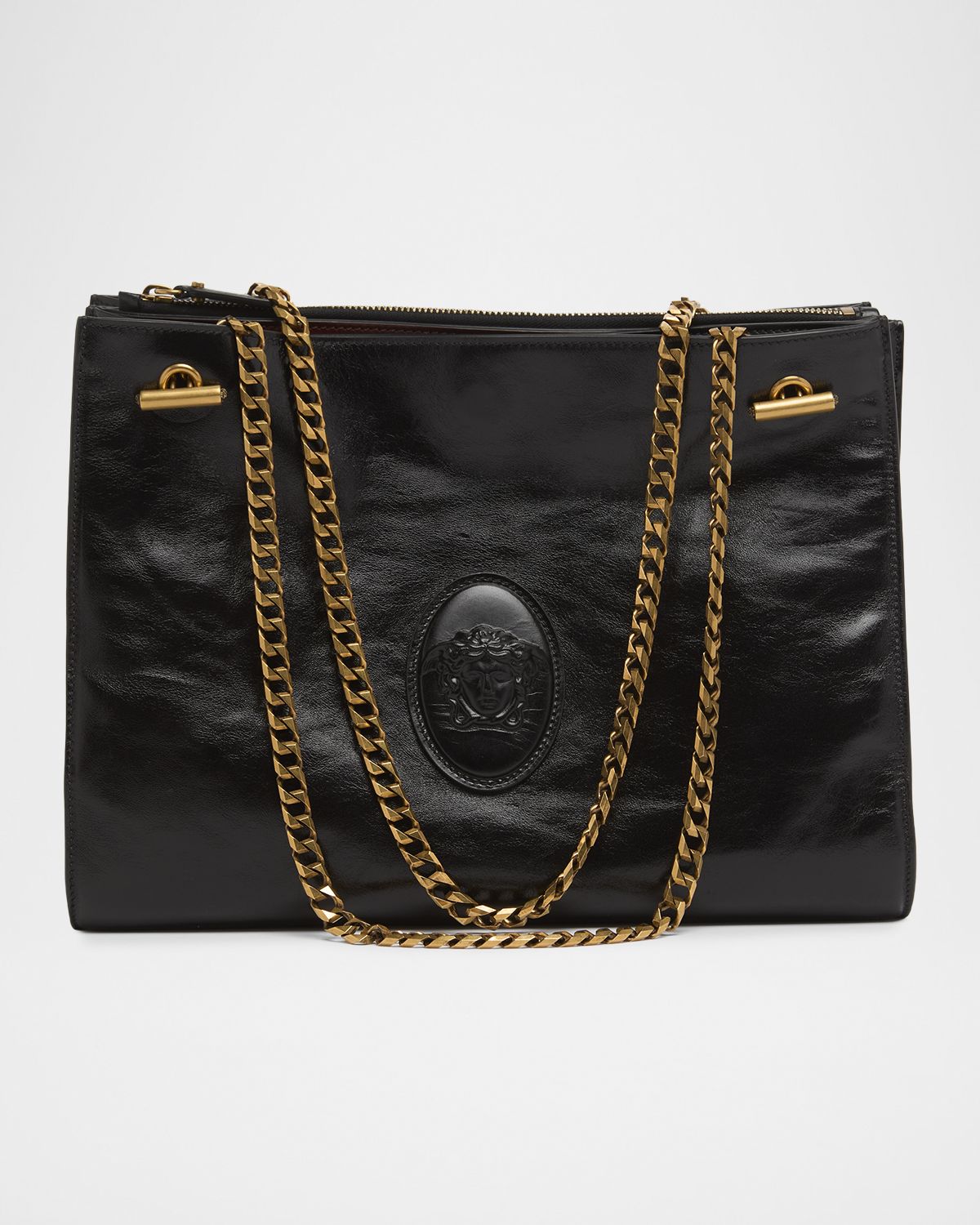Versace Cabine Medusa Leather Shoulder Bag