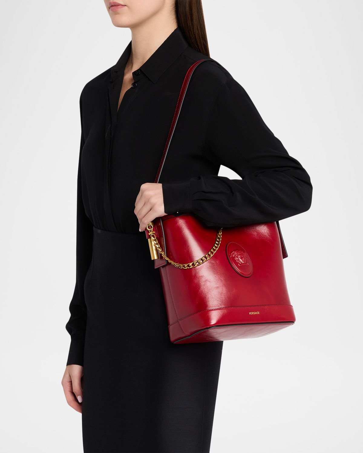 Versace Medusa Leather Bucket Bag | Thumbnail 11 Versace Medusa Leather Bucket Bag | Thumbnail 11