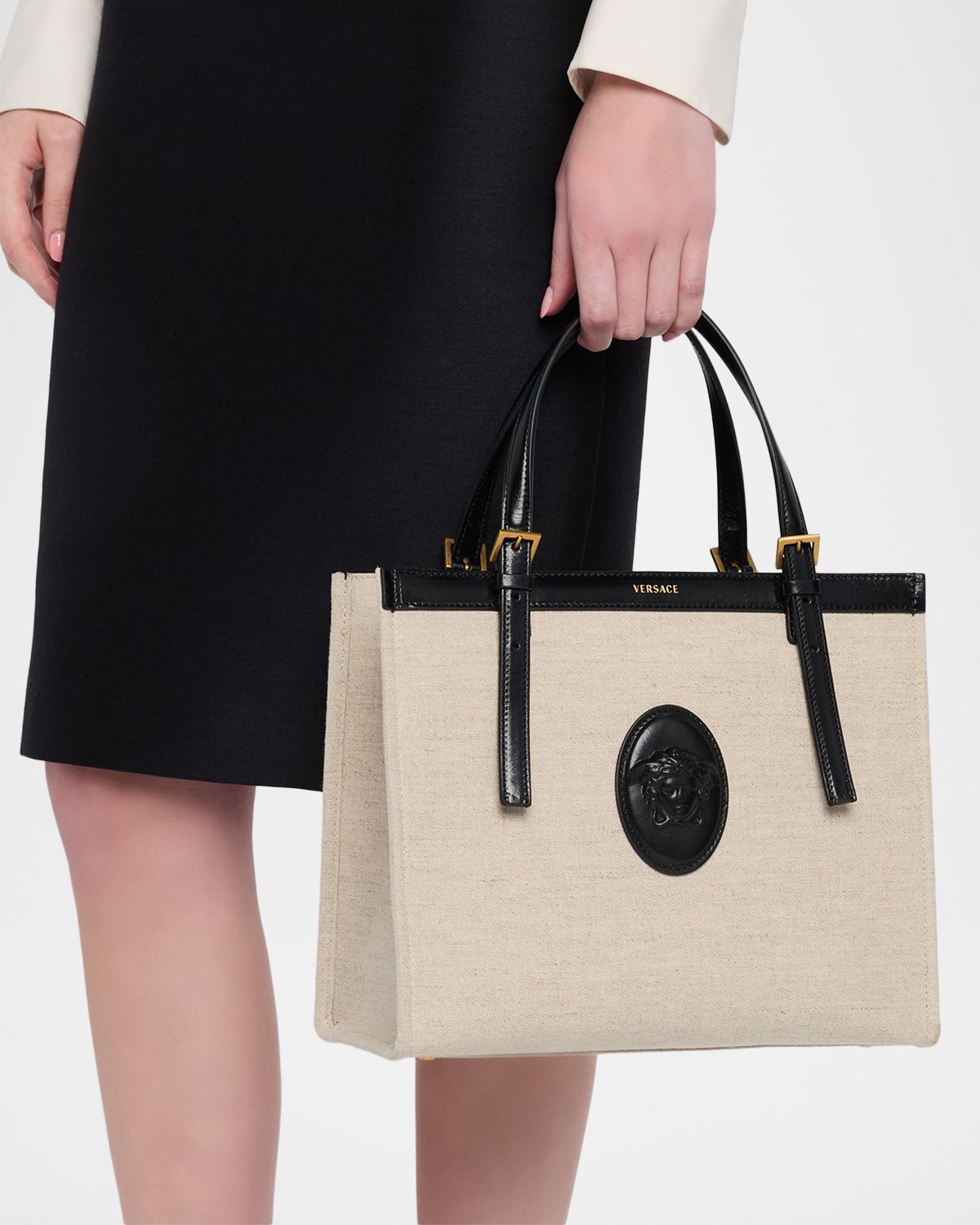 Versace Riviere Medusa Canvas Tote Bag