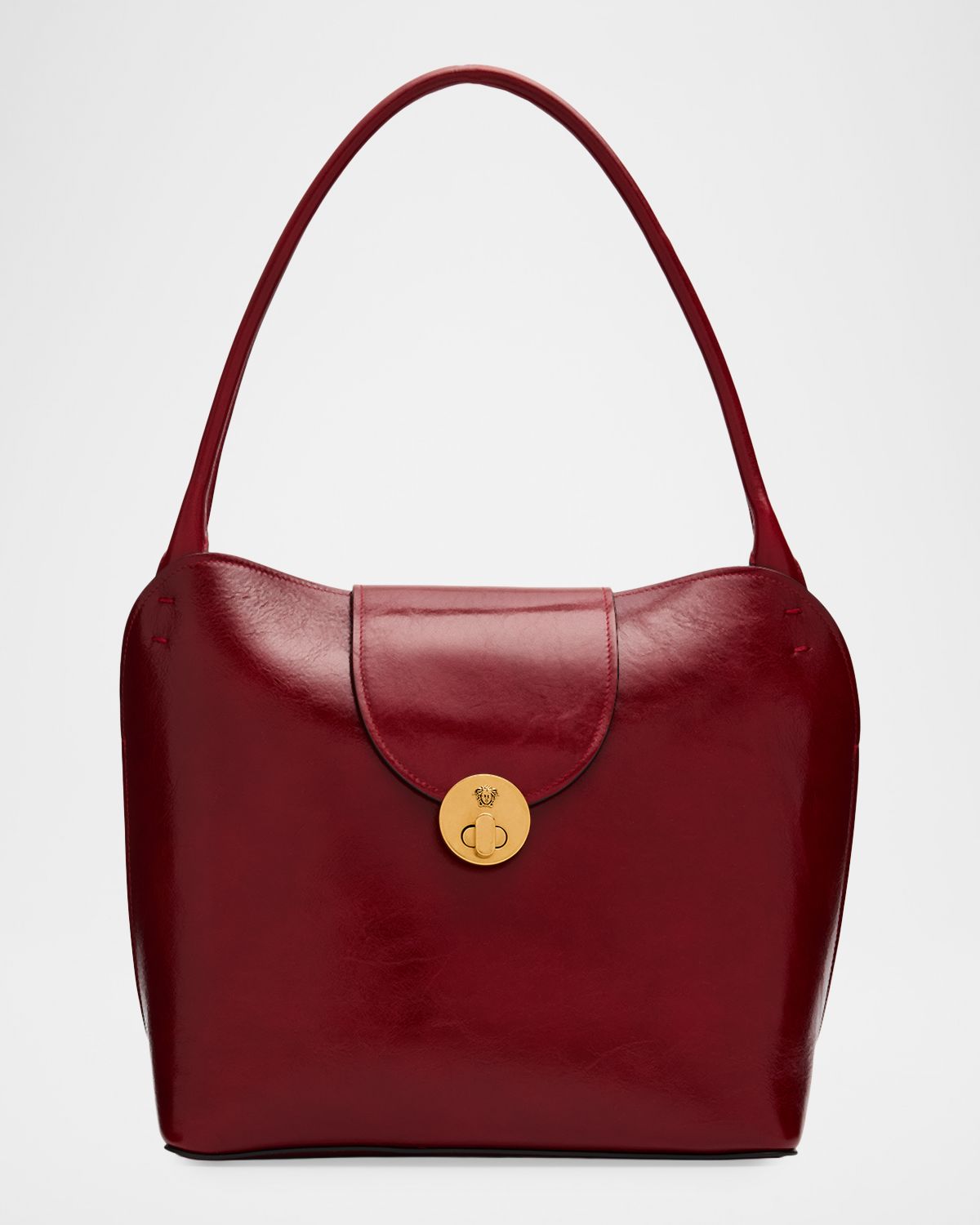 Versace Medusa Glossy Leather Shoulder Bag
