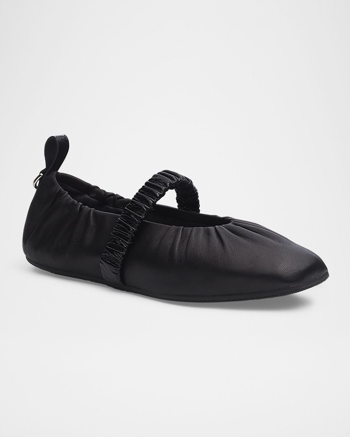 Rag & Bone Spire Ruched Leather Mary Jane Ballerina Flats