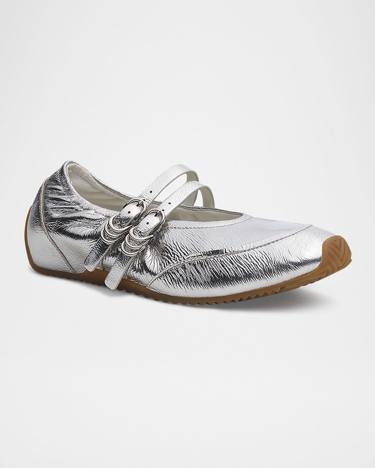 Rag & Bone Emilee Metallic Leather Mary Jane Ballerina Flats
