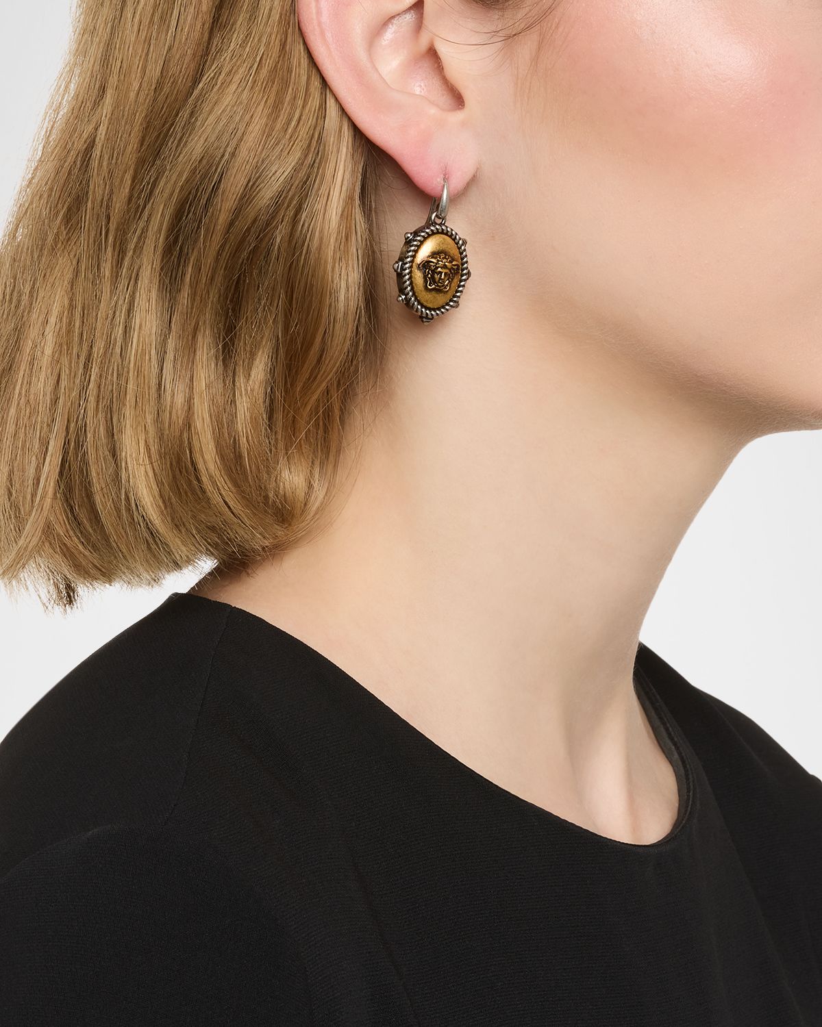 Versace Medusa Bicolor Pendant Earrings